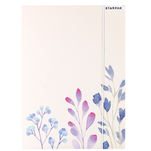 Folder with Elastic Band A4 Flowers 10-pack, assorted patterns