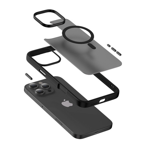 CRONG Phone Case MagSafe iPhone 16 Hybrid Frost MAG Cover, black