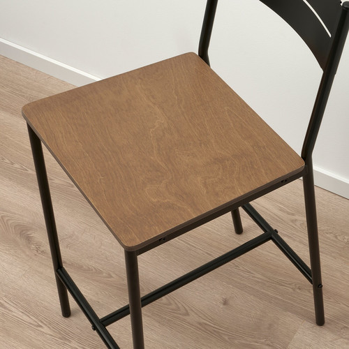 SANDSBERG Bar stool, black/brown stained, 63 cm