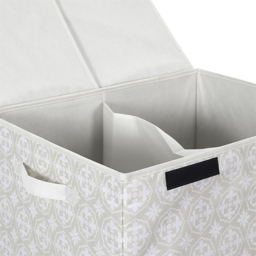 Dual-Compartment Laundry Basket 50x41x57, grey