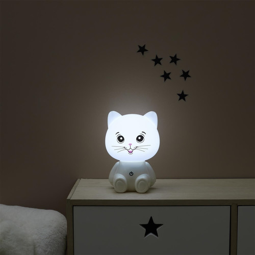 Night Lamp Cat USB LED, white