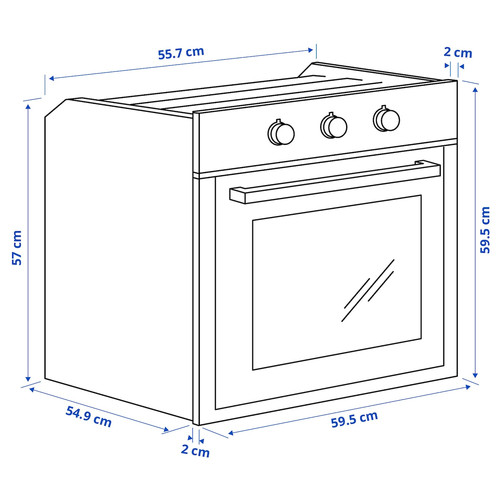 MATÄLSKARE Forced air oven, stainless steel colour