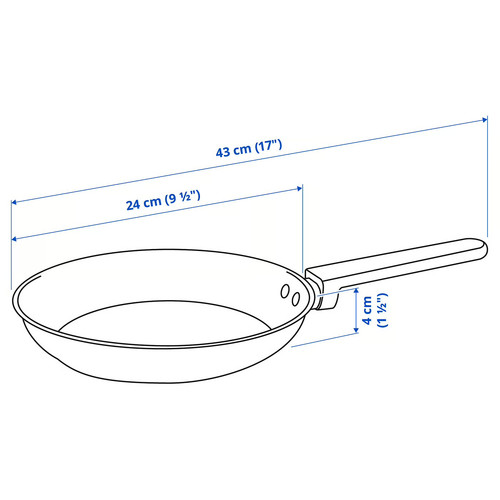 MIDDAGSMAT Frying pan, set of 2, non-stick coating/stainless steel