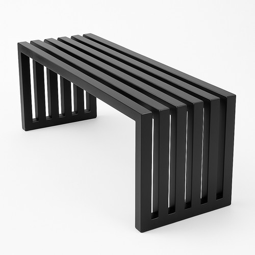 Architectural Modern Garden Bench 160cm, matt black
