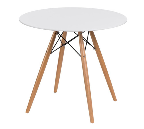 Table DTW 80cm, white/wood