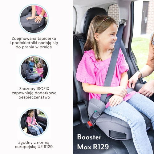 Graco Booster Max i-Size Car Seat, Iron, 135−150 cm/7-12y