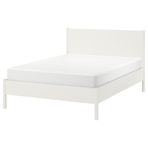 TONSTAD Bed frame, off-white/Lönset, 140x200 cm
