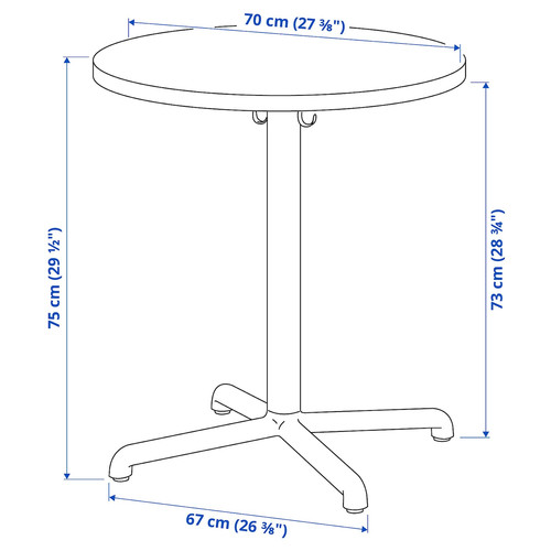 STENSELE Table, anthracite, anthracite, 70 cm