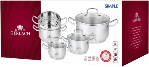 Gerlach Cookware Set Pots SIMPLE, 9pcs