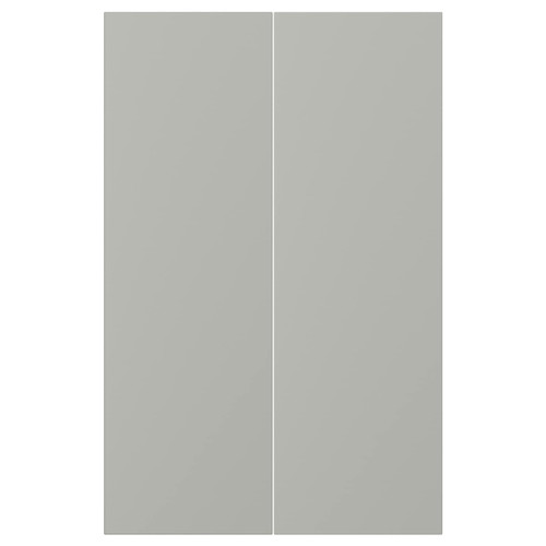 HAVSTORP 2-p door f corner base cabinet set, light grey, 25x80 cm