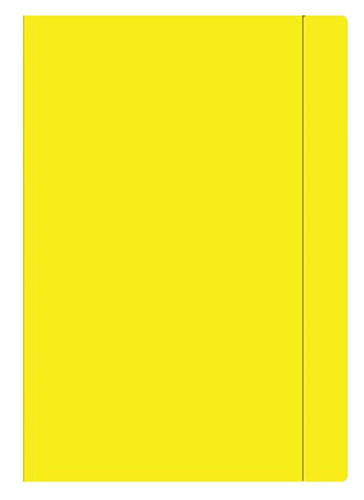 Folder with Elastic Band A4, Fluo yellow, 10pcs