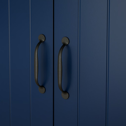SKRUVBY Sideboard, black-blue, 120x38x90 cm