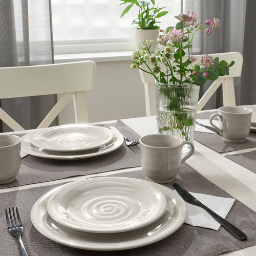 SANDSKÄDDA Side plate, light grey-beige, 20 cm, 4 pack