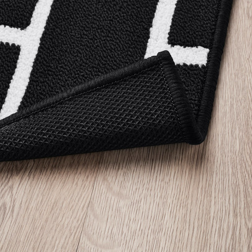 VÄNDPLATS Door mat, black/brick pattern, 40x60 cm