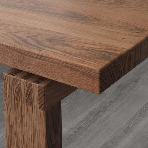 MÖRBYLÅNGA Table, oak veneer brown stained, 140x85 cm