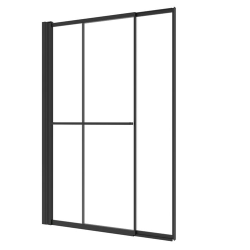 GoodHome Bath Screen Ezili 118 x 72.5 cm, black