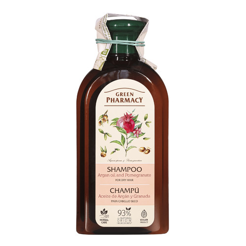 Green Pharmacy Shampoo for Dry Hair - Argan Oil & Pomengranate 93% Natural Vegan 350ml