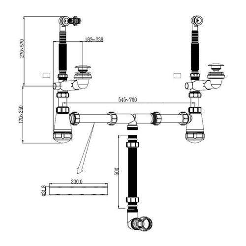 Double Bathroom Sink Waste Kit Imandra