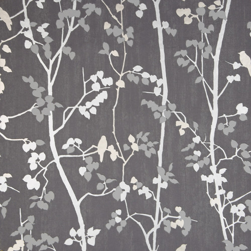 GoodHome Vinyl Wallpaper on Fleece Bromus, dark grey
