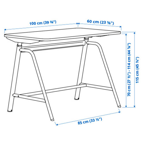 GLADHÖJDEN Desk sit/stand, white, 100x60 cm