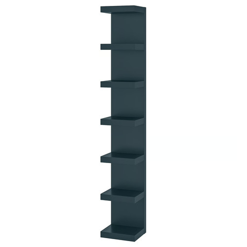 LACK Wall shelf unit, black-blue, 30x190 cm