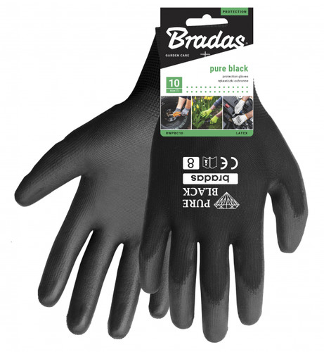 Bradas Gloves Pure Black PU, size 10