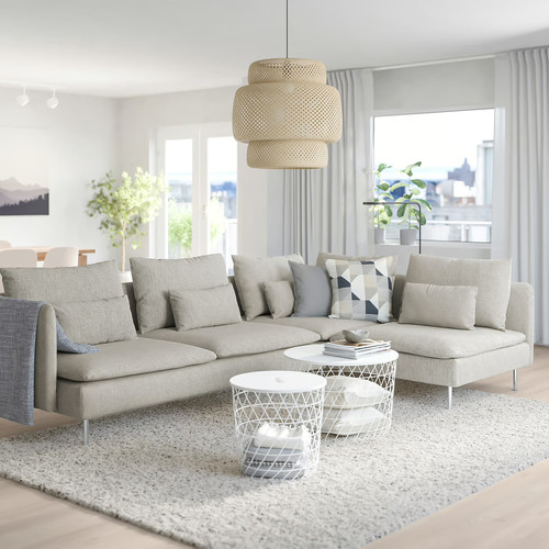 SÖDERHAMN Corner sofa, 4-seat, with open end, Viarp beige/brown