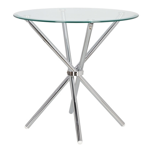 Dining Table Ufo 90cm, transparent/chrome