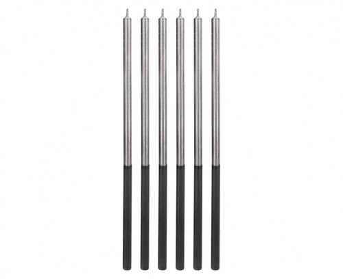 Birthday Candles Platinum 14.5cm 6pcs, silver