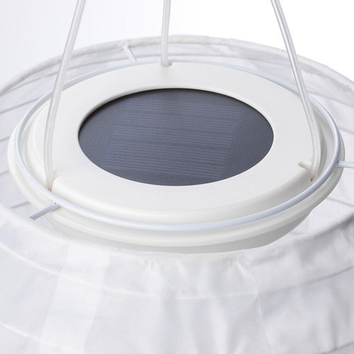 SOLVINDEN LED solar-powered pendant lamp, outdoor/globe white, 22 cm
