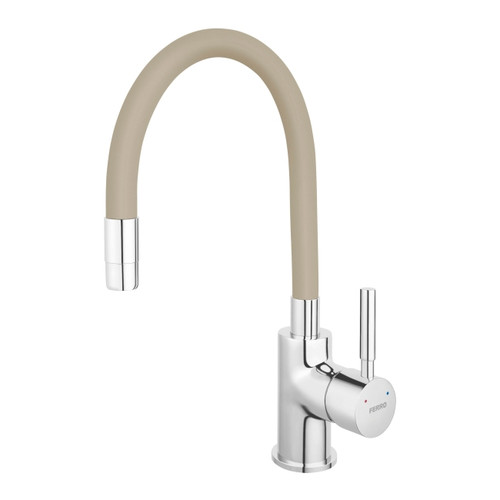 Ferro Kitchen Tap 2-Spray Zorba, flexible spout, beige