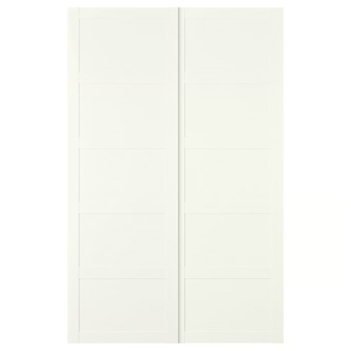 BERGSBO Pair of sliding doors, white, 150x236 cm