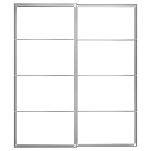 PAX Pair of sliding door frames w rail, aluminium, 200x236 cm