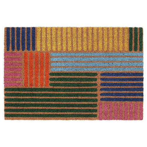 SPÅRDJUP Door mat, indoor, multicolour/stripe, 40x60 cm