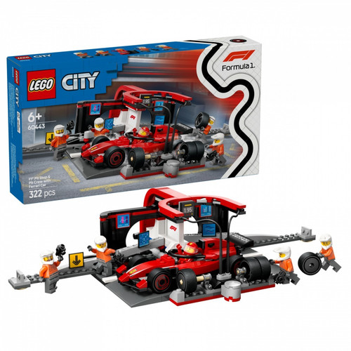 LEGO City F1 Pit Stop & Pit Crew with Ferrari Car 6+