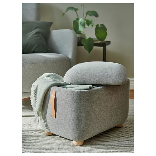 OSKARSHAMN Footstool with storage, Tibbleby beige/grey