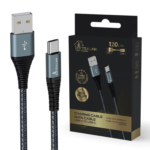 Extralink Cable USB Type-A to USB Type-C Smart Life 1.2m, black