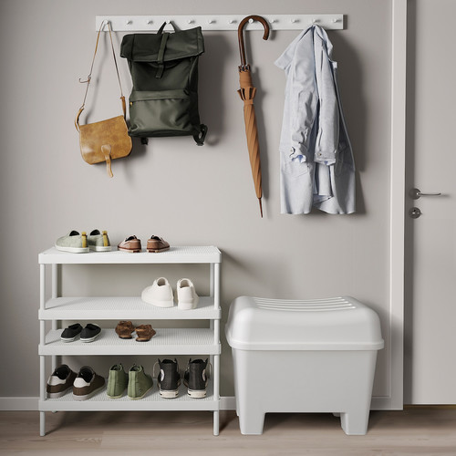 BURSJÖN Stool with storage, white