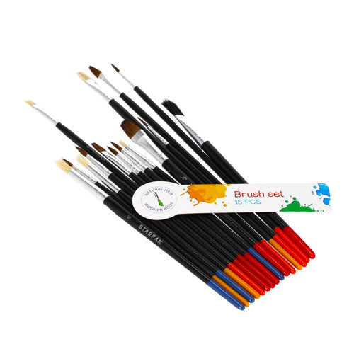 Starpak Brush Set School Paintbrushes 15pcs