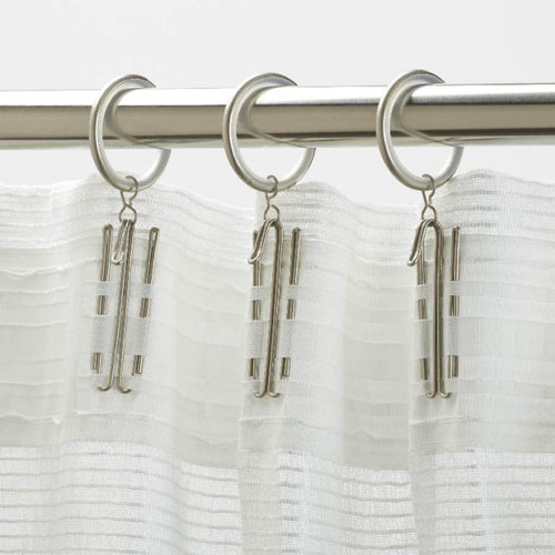 GoodHome Set for Hanging Curtains, silver