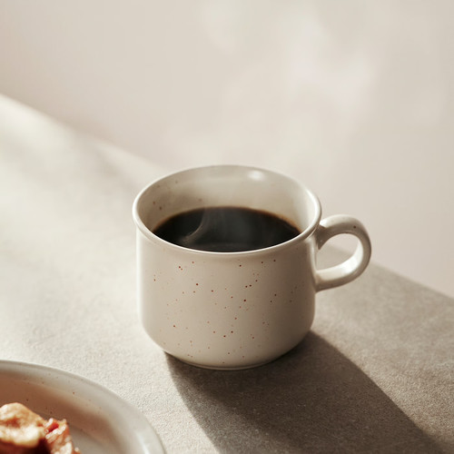 DAGGASTER Mug, dotted/light beige, 40 cl