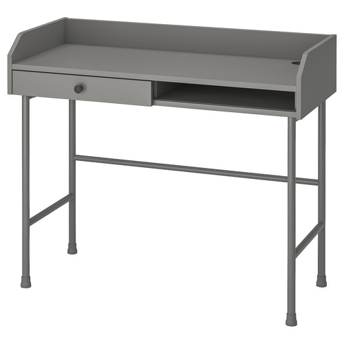 HAUGA Desk, grey, 100x84 cm