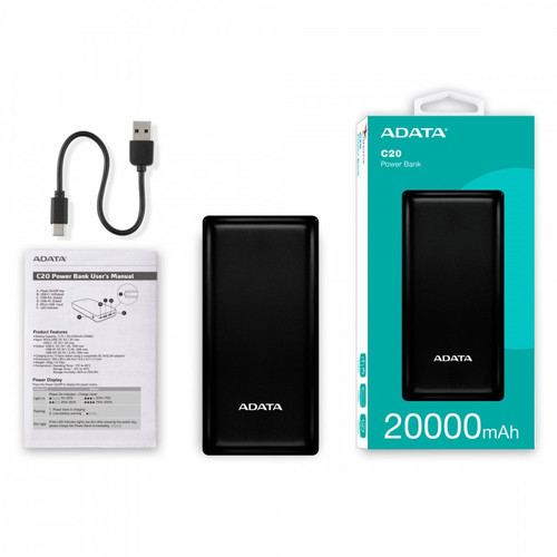 Adata Power Bank Powerbank C20 20000mAh USB-C, black