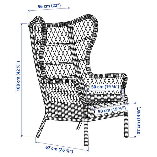 RISHOLMEN Wing chair, in/outdoor, brown
