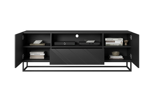 TV Cabinet Asha 167 cm, metal legs, matt black