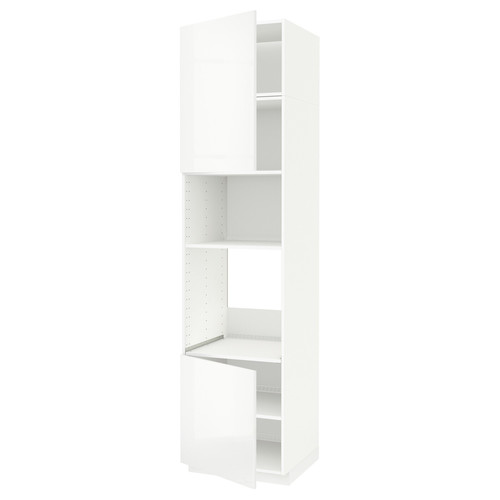 METOD Hi cb f oven/micro w 2 drs/shelves, white/Ringhult white, 60x60x240 cm