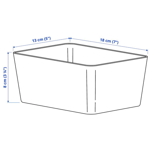 KUGGIS Box, white, 13x18x8 cm