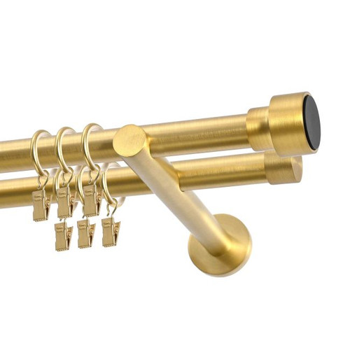 Double Curtain Rod Slick 19 mm 240 cm, brass