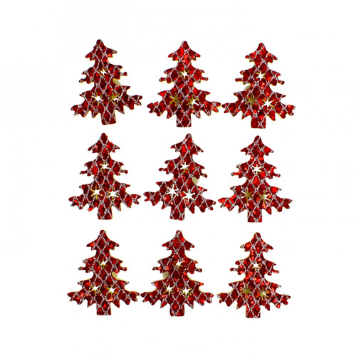 Craft Christmas Stickers Christmas Tree 9pcs, glitter