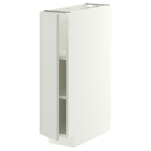 METOD Base cabinet with shelves, white/Aspudden light grey, 20x60 cm